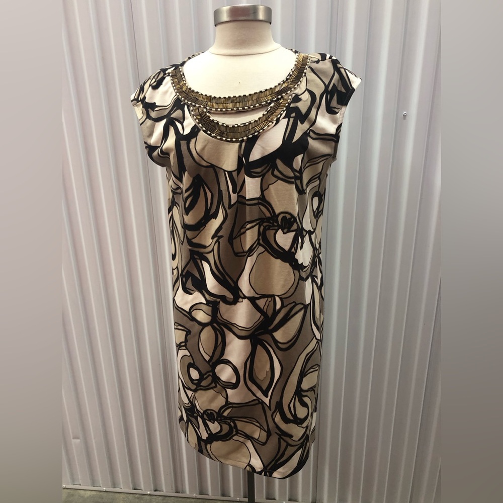 Dana Buchman Brown and Cream Dress Size 12